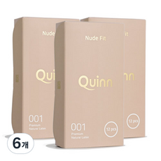 Quinn 001 누드핏 무꼭지형 일반형 콘돔, 12개입, 6개
