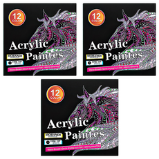 上手家居 莫蘭迪色丙烯馬克筆 色彩柔和 覆蓋力強 安全無毒, 3盒, 12色