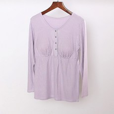 ALL NINE A-Hope孕婦排扣羅紋長袖上衣