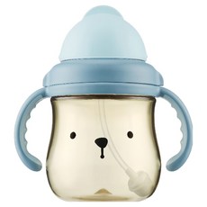 Simba 小獅王辛巴 好樂飲PPSU防漏滑蓋學習水杯, 安安藍, 250ml, 1個