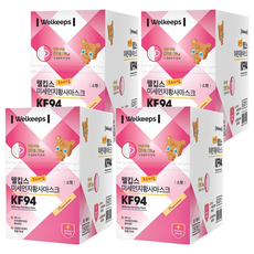 Welkeeps Premium防塵立體口罩 KF94 S號, 25片, 4盒, 白色