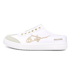 ENCOREE 文字刺繡穆勒帆布鞋