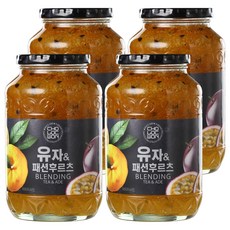 초록원 유자 앤 패션후르츠 액상차, 1kg, 4개, 1개입