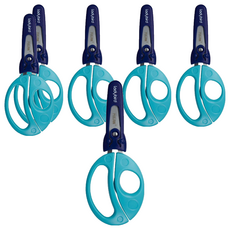 MILAN 小瓢蟲學童安全可攜式剪刀 含刀柄套, 藍色, 6支