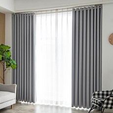 HOME&CHANG 每日遮光窗簾 2入, 灰色