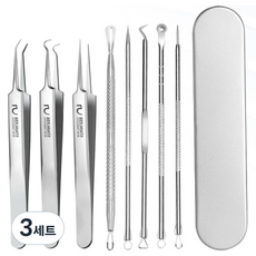 피니어스 스테인리스 블랙헤드 핀셋 8종 세트 A타입, 3세트