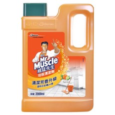 Mr Muscle 威猛先生地板清潔劑 清潔芳香升級 溫和近皮膚pH值 清新鮮橙, 2L, 1瓶