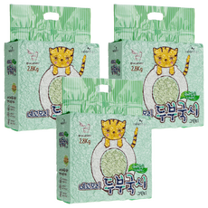 네꼬모리 두부국시 고양이 모래 그린티, 2.8kg, 3개, 녹차