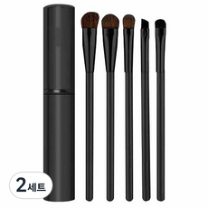 OON 眼妝刷具 5支+收納管組, 黑色, 2組