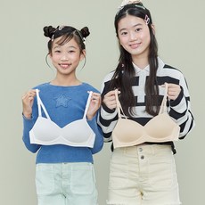 수아팜 2.5단계 코튼 학생 브라 2종 세트