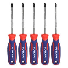 워크프로 십자 전공드라이버 ph1 x 100 mm WP221027, 5개