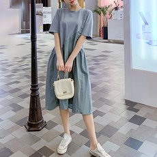 拼接設計寬鬆孕婦裝