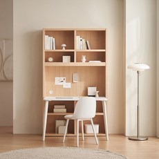 삼익가구 클래버 오픈형 전면 책상세트 방문설치, 화이트 + 메이플