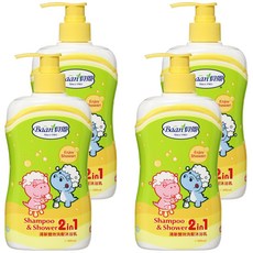Baan 貝恩 清新雙效洗髮沐浴乳 400ml 兒童專用, 4瓶