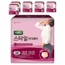디펜드 여성용 스타일 언더웨어 슬림 성인기저귀, 대형, 9개입, 6개