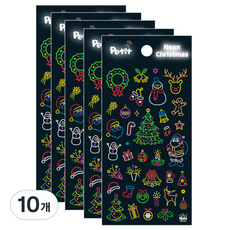 Petit 季節貼紙 冬季霓虹聖誕 DA5547, 10個, 混色