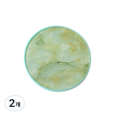 알럽뷰 대리석 패턴 거울 렌즈 케이스, 녹색, 2개