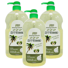 Shining Colorful 閃彩 椰子油洗碗精, 1L, 3瓶