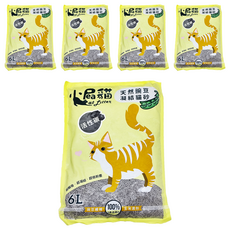 小屁貓 天然豌豆凝結貓砂 - 活性碳, 超瞬吸, 超凝結, 超低粉塵, 6L, 5袋