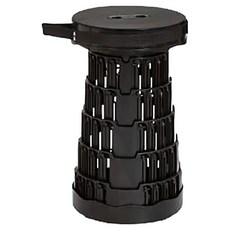 Skylife 伸縮折疊椅凳, 高強PP材質, 高度9~43cm, 全黑色, 1個