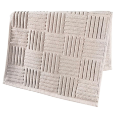 暖&和家居 五星飯店格紋 北歐風浴室吸水防滑地墊 60 x 40cm 卡其色, 1個