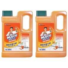 Mr Muscle 威猛先生地板清潔劑 清潔芳香升級 溫和近皮膚pH值 清新鮮橙, 2L, 2桶