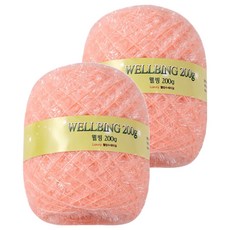 CheongsongTteugaesil 延日纖維 健康環保菜瓜布筒紗編織線 200g, 2個, 49杏粉色