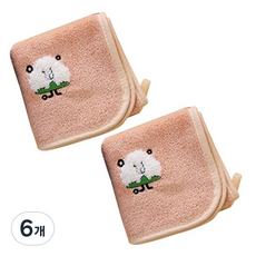 소니오 부드러운 러블리 핸드타월 25 x 25 cm, 01 핑크, 6개