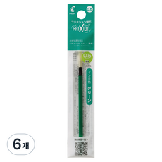 프릭션 한국파이롯트 볼펜 다색 리필심 0.5mm, 그린, 6개