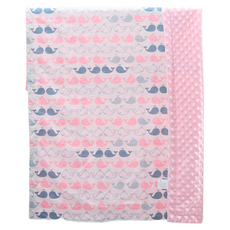 OhBabyLying 荳荳毯 秋冬絨款, 粉底鯨魚