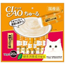 챠오츄르 고양이 짜먹는 간식, 혼합맛(닭가슴살/해산물), 14g, 20개
