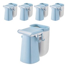 ILIFE 北歐素色磁吸式牙刷架 5個, 天空藍, 1組