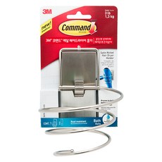 3M 無痕 金屬吹風機支架, 單色, 1個