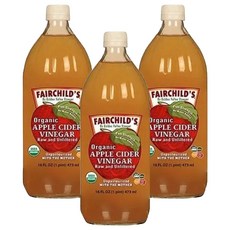 FAIRCHILD'S 費爾先生 有機蘋果醋, 946ml, 3瓶