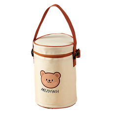 保溫保冷上班族午餐袋便當袋圓筒型, 1個, 單一顏色