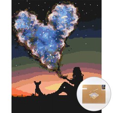 아트조이 DIY 보석 십자수 캔버스형 50 x 40 cm, 별빛사랑, 1세트