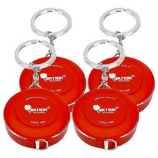 AKTION 휴대용 미니 줄자 열쇠고리형 빨강, 150cm, 4개