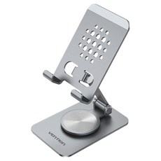 Vention 威迅 KSD系列 360°旋轉桌面手機支架 雙轉軸鋁合金款 適用於4.7-11吋手機, KSDH0, 灰色, 1個