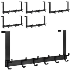 造型掛勾 加長款 6鉤 黑色 6個 門後掛衣架