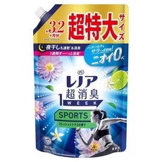Lenor 蘭諾 日本原裝進口 1 WEEK 一週間衣物消臭柔軟精 運動專用清香補充包, 1.28L, 1包