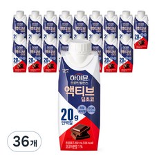 일동후디스 하이뮨 프로틴 밸런스 액티브 딥초코, 250ml, 36개