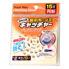 KM 不織布一次性排水口防堵塞過濾貼紙地漏 15個, 10 cm, 白色, 2包