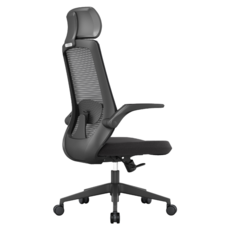 DEPE 電腦椅 CHA56 尼龍骨架+軟墊+尼龍五爪腳 Promax版高椅背設計, 64 x 64 x 119cm, 黑色網點