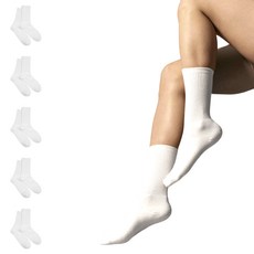 REETU Air Daily 中筒襪, 白色, 5個