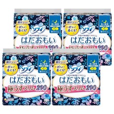 SOFY 蘇菲 日本原裝進口 敏感肌極輕薄衛生棉 夜用量多 護翼型, 29cm, 15片, 4包