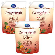 키친솝 자몽 앤 민트 친환경 주방세제, 1.2L, 3개