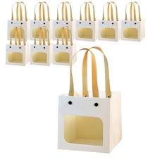 Maket Gamseong 微笑方形購物袋 10入, 白色半透明