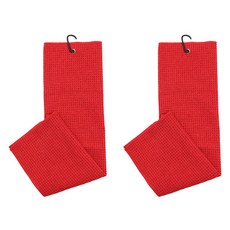 Robroco 超細纖維高爾夫球清潔毛巾, 紅色, 2個