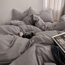 Hoom 禾慕生活 柔軟微皺水洗棉床包