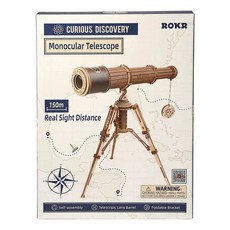 ROKR 木製DIY立體模型 復古望遠鏡, 望遠鏡 原木色, 1組, 314片